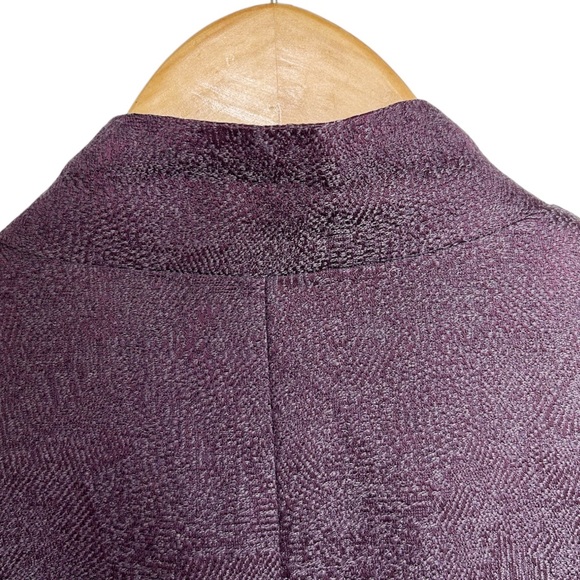 Eileen Fisher Gypsum Jacquard Long Stand Collar Jacket - Picture 9 of 11